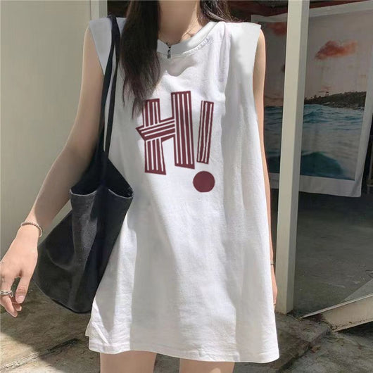 Playera sin Mangas con Letras Estampadas Oversize - Image 13