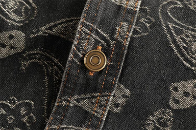 Camisa Denim Retro Lujo Suave con Patrón Paisley - Manga Larga Estilo Americano - Image 20