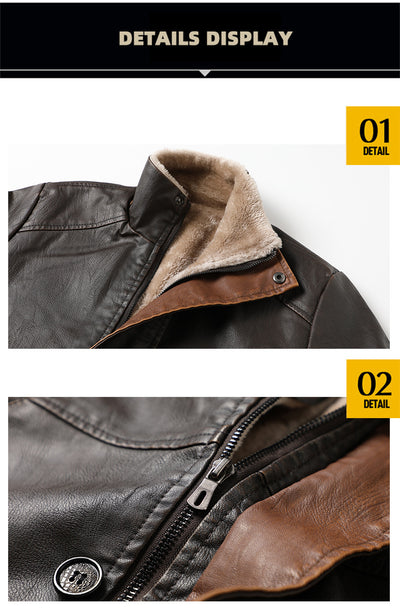 Abrigo de Cuero PU Talla Grande para Hombre - Corte Extendido - Image 16
