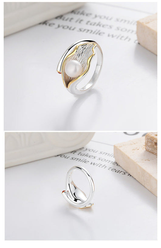 Anillo Ajustable de Perla Luxury con Detalles en Tonos Verdes - Image 8