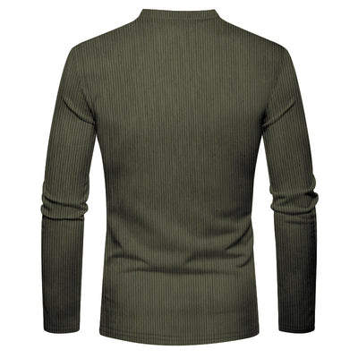 Henley de Pana para Hombre - Ajuste Slim, Manga Larga, Diseño Minimalista - Image 33