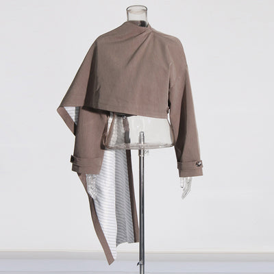 Blazer Ejecutivo con Capa y Cuello Alto para Mujer - Image 35