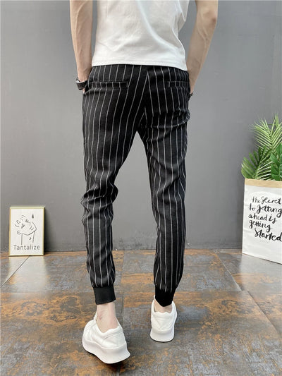 Pantalones Casuales Slim Fit Hombre con Rayas Verticales para Primavera y Verano - Image 49