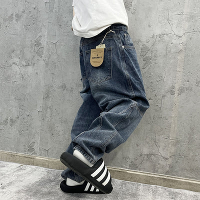 Pantalones Cargo Vaqueros Retro Lavado Pesado con Diseño de Bolsillos Oblicuos - Image 45