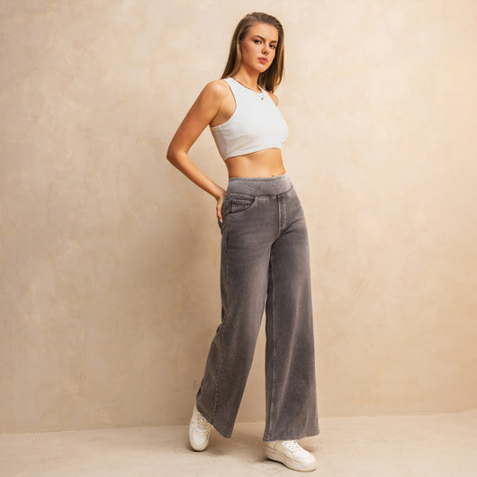 Jeans Cintura Alta Grises Holgados para Mujer - Image 10