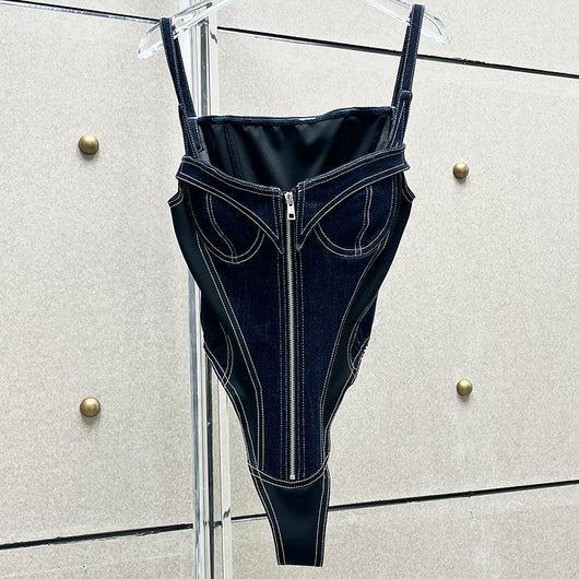 Enterizo Denim Sin Mangas Ajustado para Mujer - Image 18