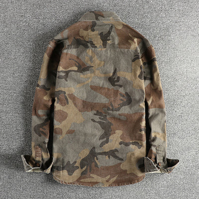 Chaqueta Cargo Camuflaje Retro para Hombre con Bolsillos Funcionales - Image 10