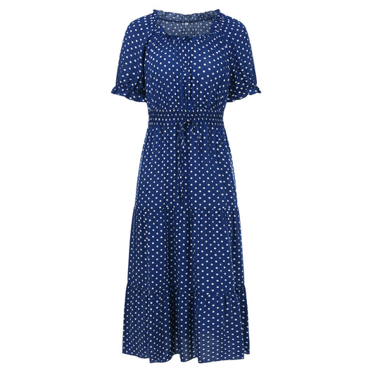 Vestido de Verano Lunares Verde Chifón Europeo - Image 30