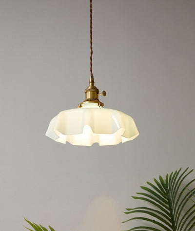 Lámpara Colgante Nórdica Pétalos de Cristal y Latón Cremoso - Image 15