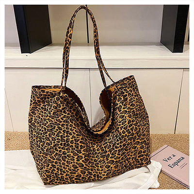 Bolso Retro de Hombro Estampado Leopardo con Textura Casual - Image 33