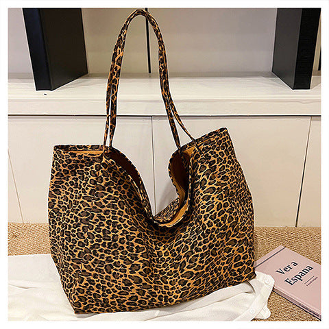 Bolso Retro de Hombro Estampado Leopardo con Textura Casual - Image 33