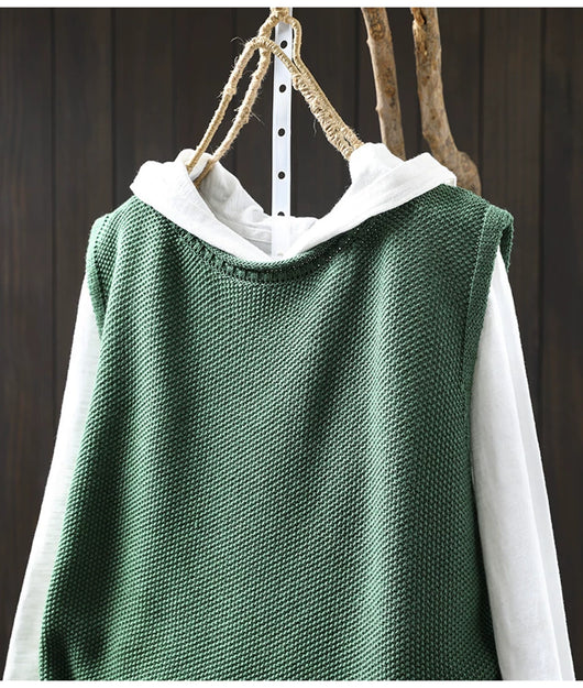 Chaleco Tejido de Algodón con Cuello Redondo Estilo Retro - Image 24