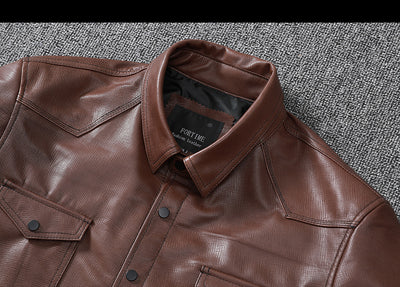 Camisa de Cuero Genuino Oveja para Hombre - Image 22