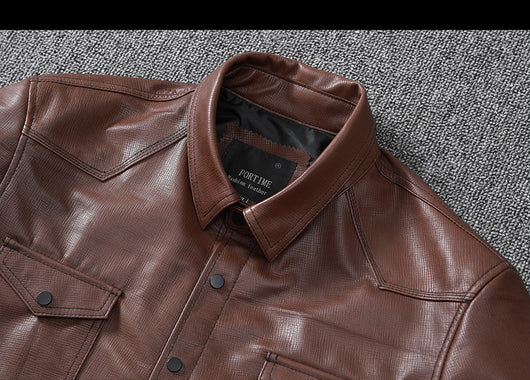 Camisa de Cuero Genuino Oveja para Hombre - Image 22