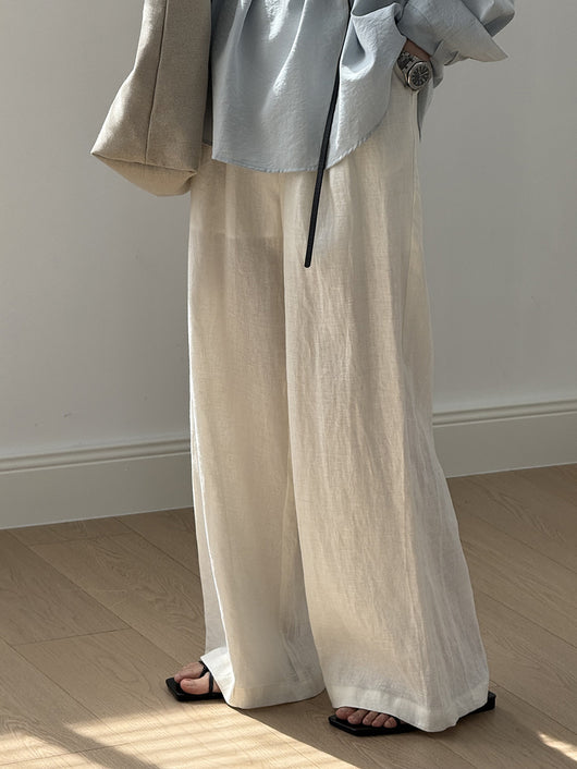 Pantalón Drapeado Slim Cintura Alta con Pierna Ancha - Image 12
