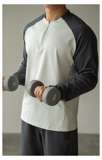 Playera Manga Larga con Cierre y Contraste de Colores para Hombre - Image 10