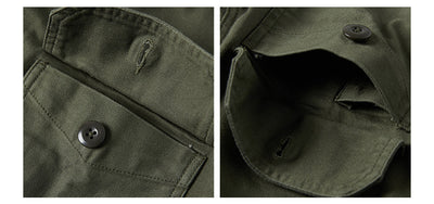 Camisa de Trabajo Algodón Satinado Verde Oliva para Hombre - Image 12