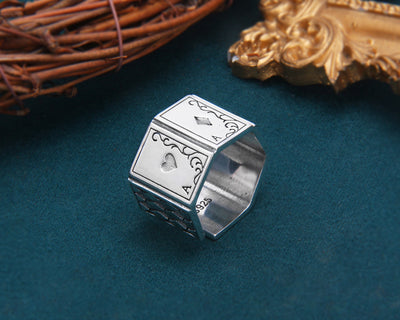 Anillo de Plata Esterlina 925 Cuadrado Brillante para Hombre - Image 16