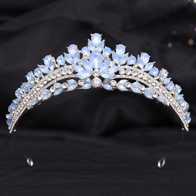 Corona Nupcial de Cristal Verde Brillante con Aleación y Incrustaciones - Image 25