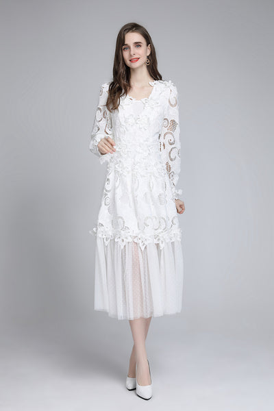 Vestido Hueco Bordado Cintura Esbelta para Mujer - Image 40