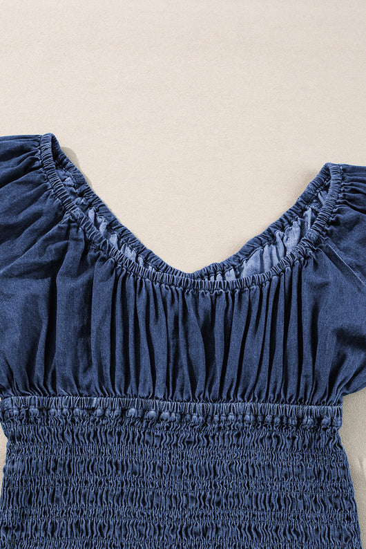 Blusa Denim con Escote en V y Mangas Largas para Mujer - Image 25