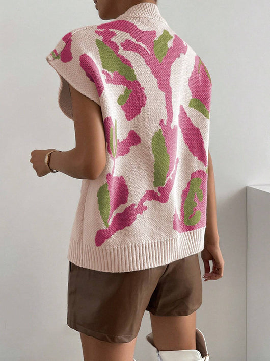 Chaleco Tejido Cuello V con Jacquard de Hilo - Image 23