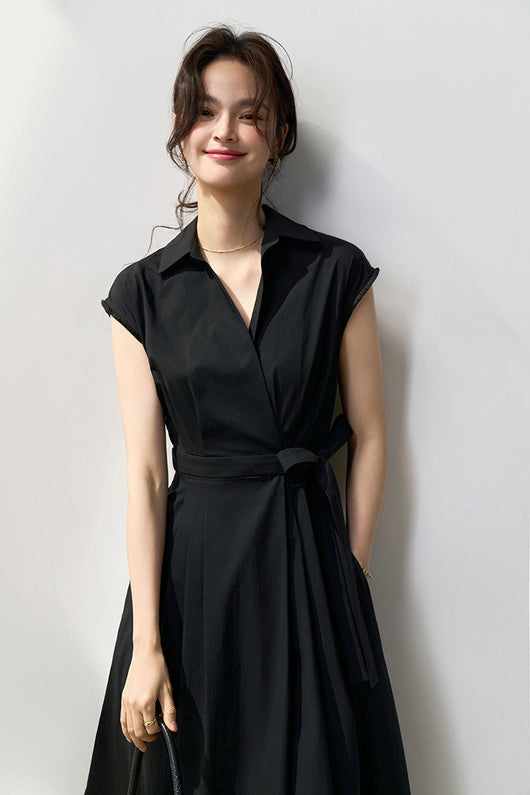 Vestido Camisero Ajustado de Algodón con Pliegues Simétricos y Corte Vertical - Image 43