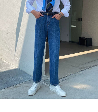 Jeans Slim Fit Estilo Retro Británico para Hombre - Image 27