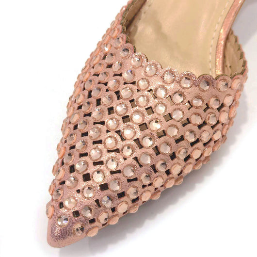 Bolso de Piedra Colorida con Zapatos de Tacón Medio y Punta Afilada para Mujer - Image 15