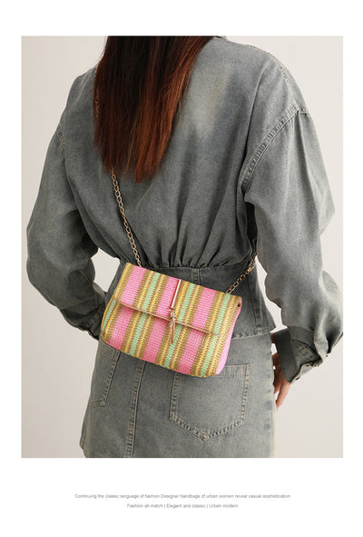 Bolso Bandolera Tejido de Paja Estilo Coreano - Image 20