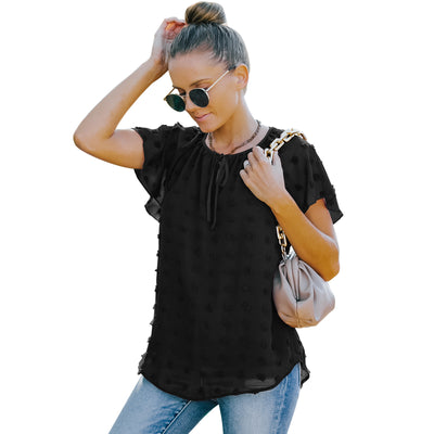 Blusa de Lunares en Gasa Manga Corta para Mujer - Image 32