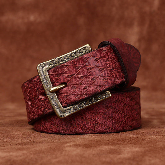 Cinturón de Cuero para Hombre con Hebilla Diamantada Tallada - Image 18