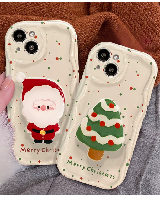 Funda para Teléfono con Soporte y Diseño Navideño de Puntos Coloridos - Image 8