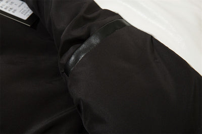Abrigo Acolchado de Algodón con Cuello Alto y Costuras Irregulares Bicolor - Image 17