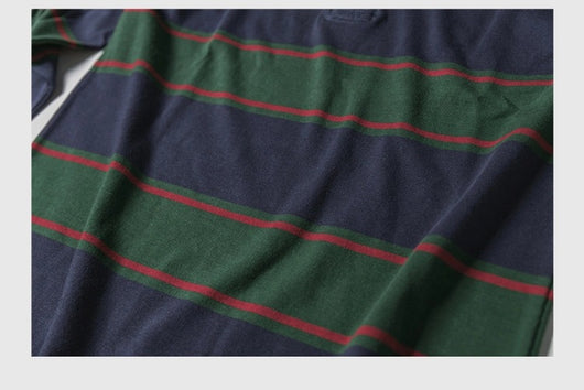 Polo Retro de Manga Larga con Rayas - Camiseta Clásica para Hombre - Image 30