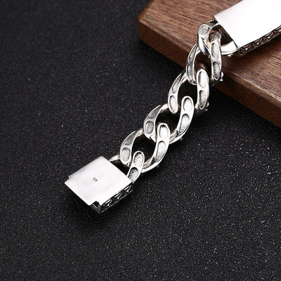 Pulsera de Plata S925 Estilo Hip Hop con Diseño de Vid Eterna y Nariz de Cerdo Personalizable para Hombre - Image 16