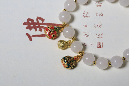 Pulsera de Jade Hetian con Perlas de Loto y Colgante Bestia Dorada - Image 9