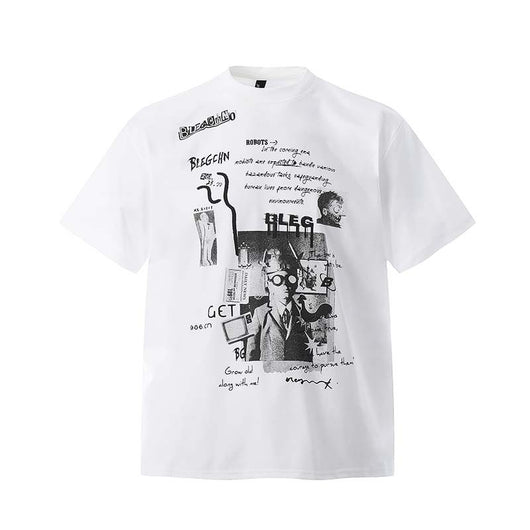 Playera Oversize de Manga Corta con Estampado de Letras - Estilo Urbano Versátil - Image 26