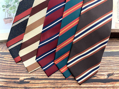 Corbata Retro Naranja Rojo Rayas Clásicas 8CM para Hombre - Image 40
