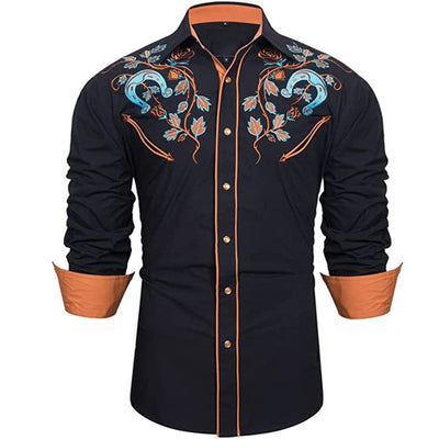 Camisa Suelta Estampada Estilo Western Americano - Image 42