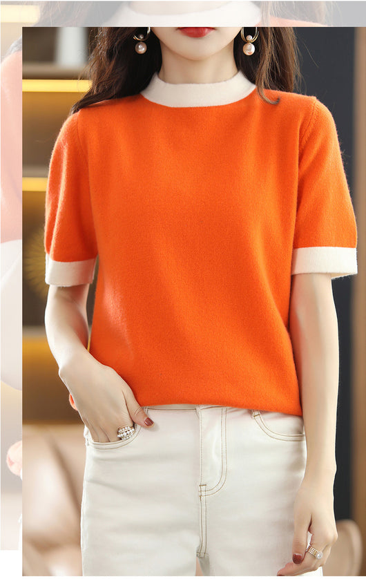 Suéter Cuello Alto Corto de Lana Tejida Oversize - Image 20