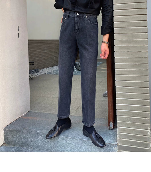 Jeans Slim Fit Estilo Retro Británico para Hombre - Image 59