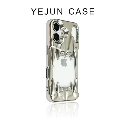 Funda para Celular Calavera Tigre Plateada con Electroplating Hueco - Image 20