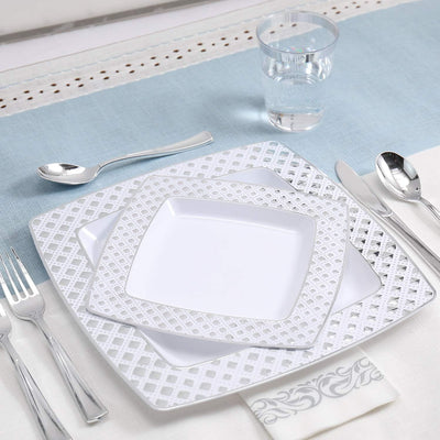 Bandeja Cuadrada de Plástico con Borde Dorado y Detalles Diamantados - Image 26