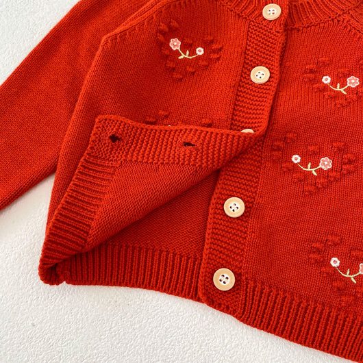 Gorro Ha Yi para Bebé Niña Rojo con Bordado de Amor - Image 12