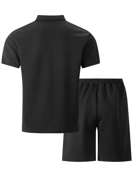 Saco Casual de Manga Corta con Textura Jacquard para Hombre - Image 13