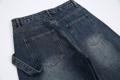 Pantalones Cargo Vaqueros Retro Lavado Pesado con Diseño de Bolsillos Oblicuos - Image 43