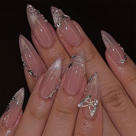 Pegatinas de Uñas Mariposa Efecto Ojo de Gato con Diamantes - Image 11