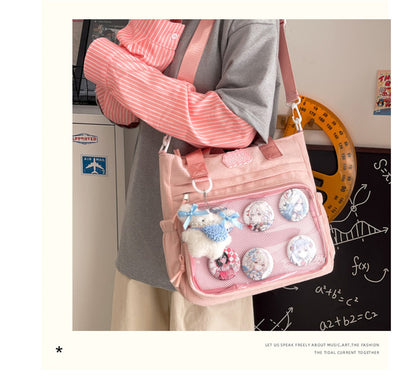 Bolsa Crossbody Transparente de Gran Capacidad Estilo Japonés para Estudiantes - Image 60