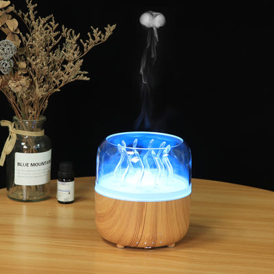 Luz Ambiental Medusa Dinámica con Patrón de Madera y Rotación - Image 13